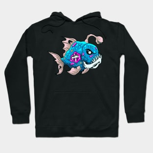 Cartoon Fish Zombie Piranha Sport Fisherman Hoodie